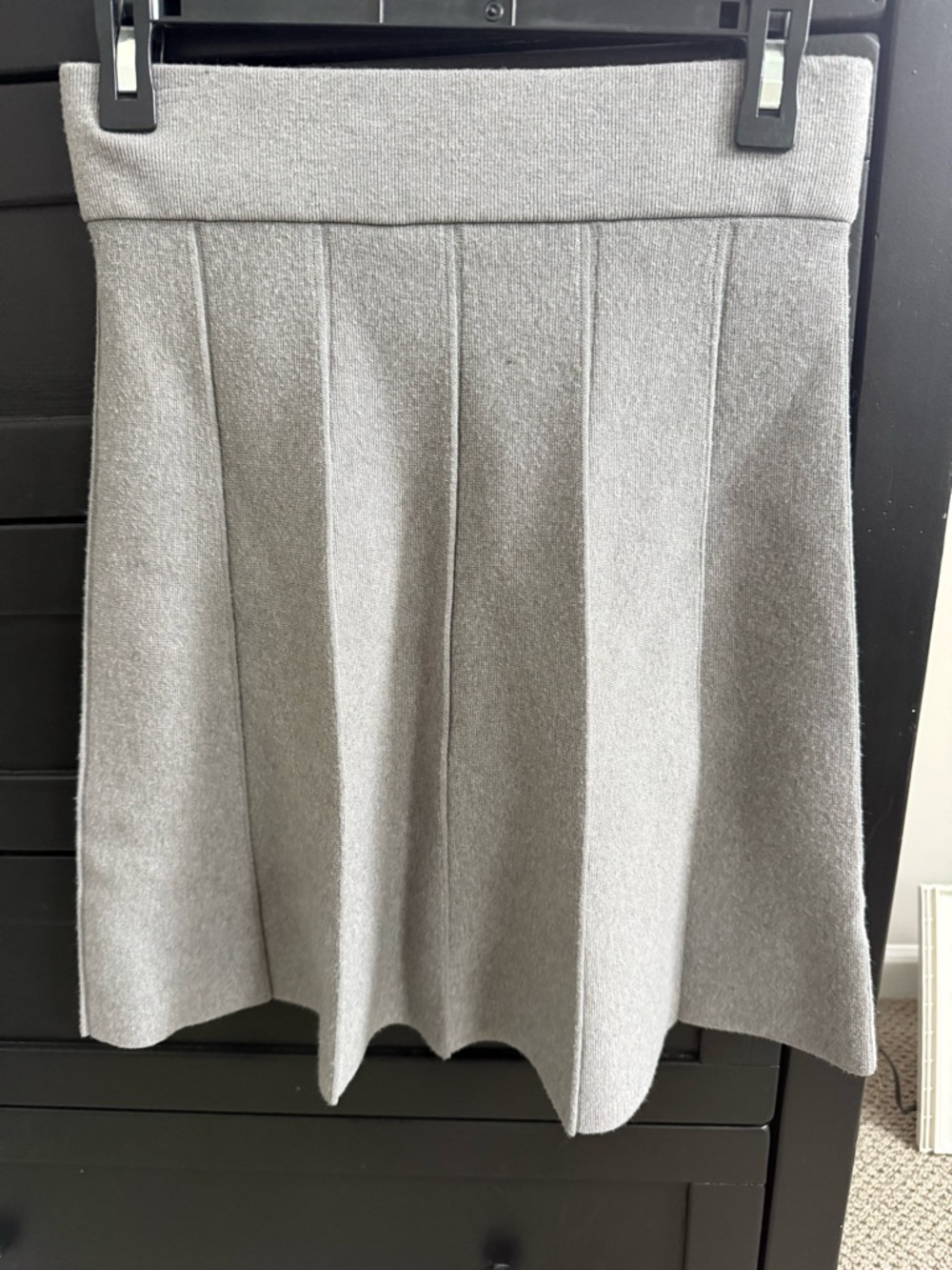 Ann Taylor Light Gray Knit Circle Skirt